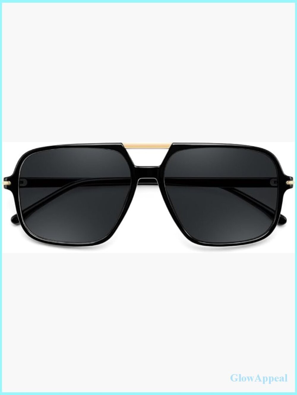 Retro Square Aviator Sunglasses, Large Frame UV400 Protection Unisex